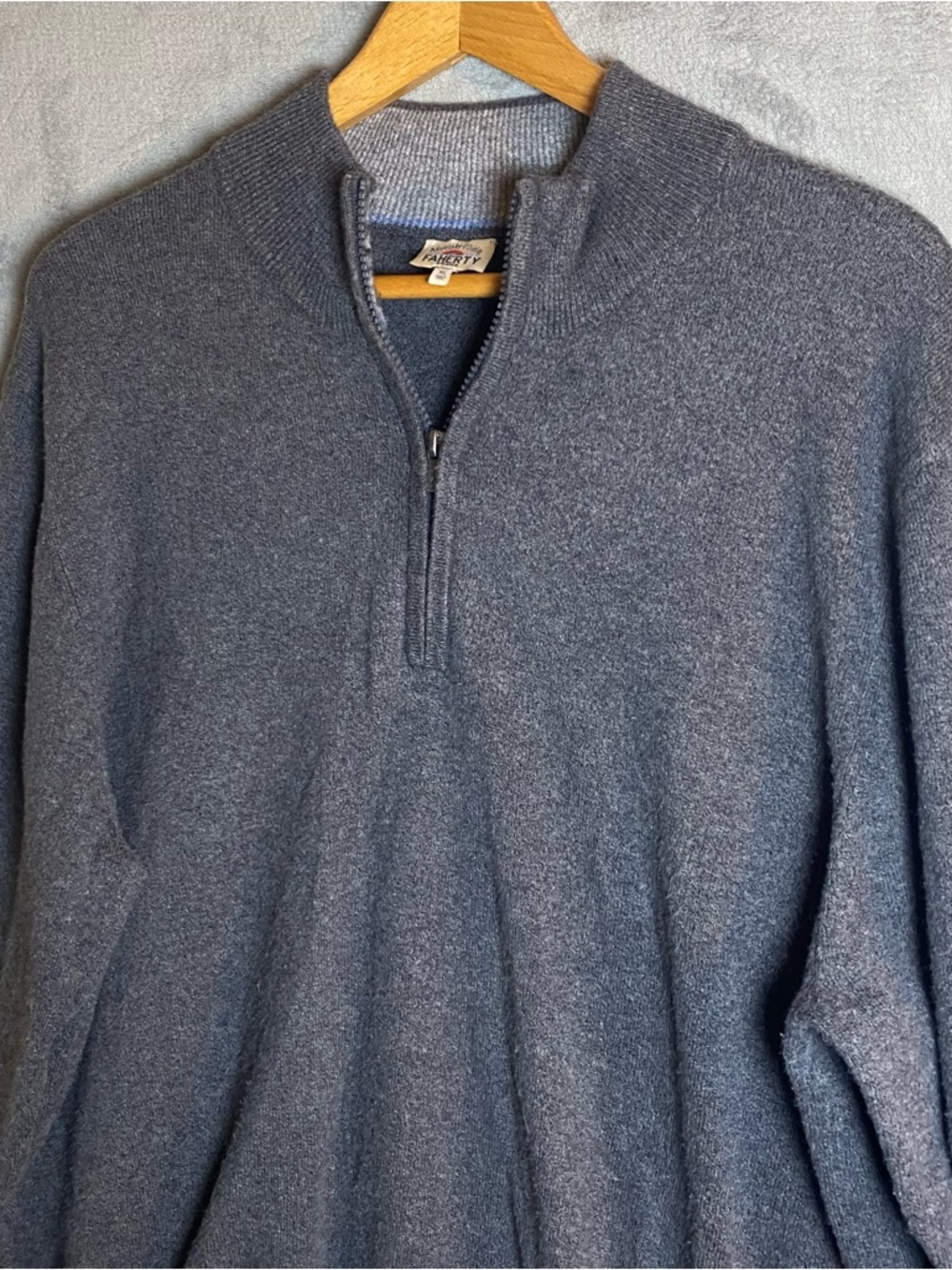 FAHERTY‎ 3/4 Zip Up Grey sweater Preppy office professional minimalist size XL